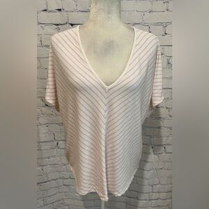 NWT Gap Super Soft Polyester/rayon Blend Striped V Neck Top Large
